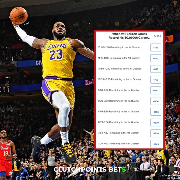  僅差1分！詹姆斯今日何時破五萬分賠率：開場30秒內最被看好