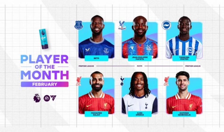  英超2月最佳候選：貝托、馬特塔、明特、薩拉赫、斯賓塞、索博