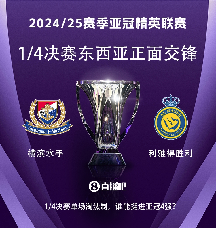  亞冠1/4決賽對陣：利雅得勝利vs橫濱水手，C羅vs安德森-洛佩斯！