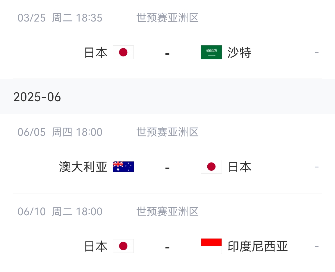  會(huì)不會(huì)放水？日本剩余賽程：主場vs沙特&印尼，客場vs澳大利亞