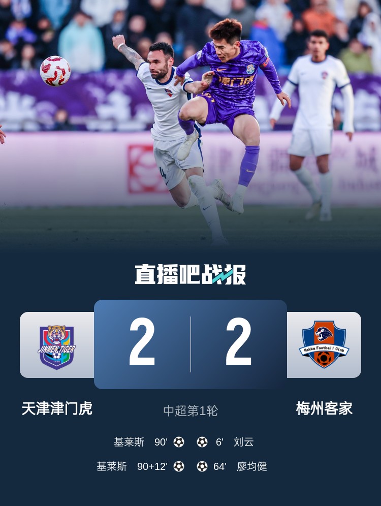  和風(fēng)勁吹！今日下午中超4場比賽全部以平局收場